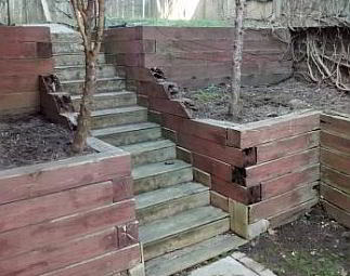 Old wood stairs that were getting replaced